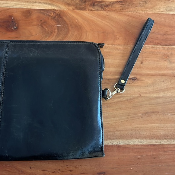 Vintage Men’s Umi Distressed Black Brown Leather Large Zip Portfolio Briefcase - Picture 3 of 14